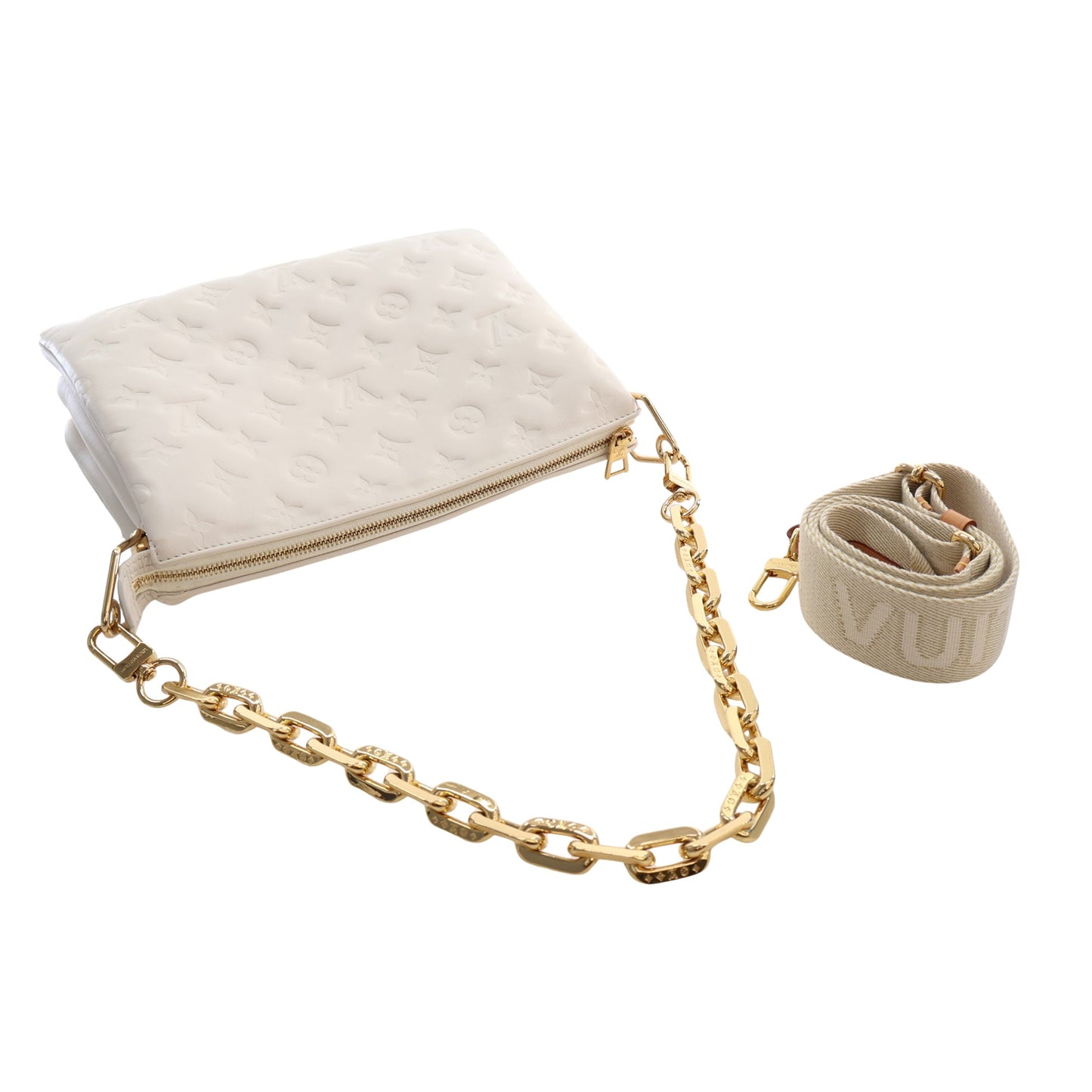 Louis Vuitton Monogram Embossed Puffy Lambskin Coussin PM