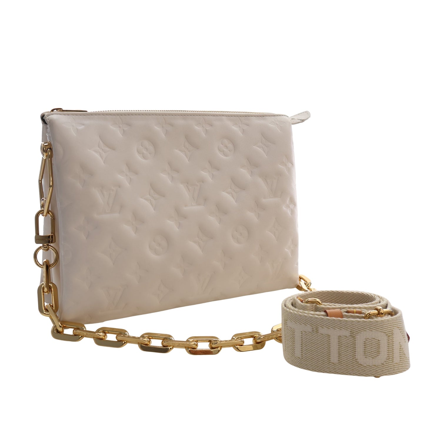 Louis Vuitton Monogram Embossed Puffy Lambskin Coussin PM