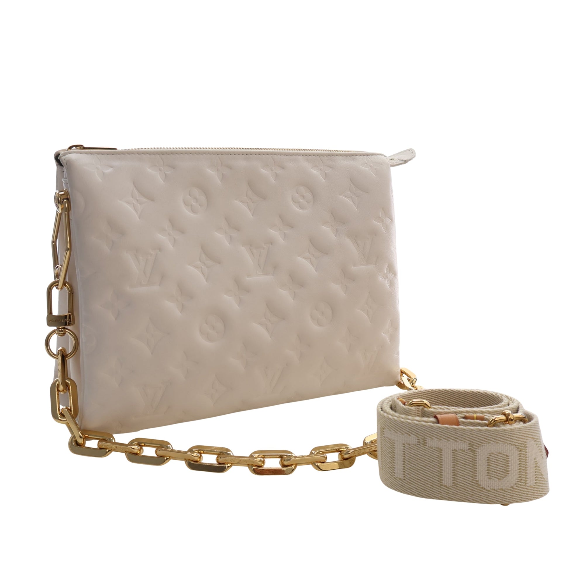 Louis Vuitton Monogram Embossed Puffy Lambskin Coussin PM