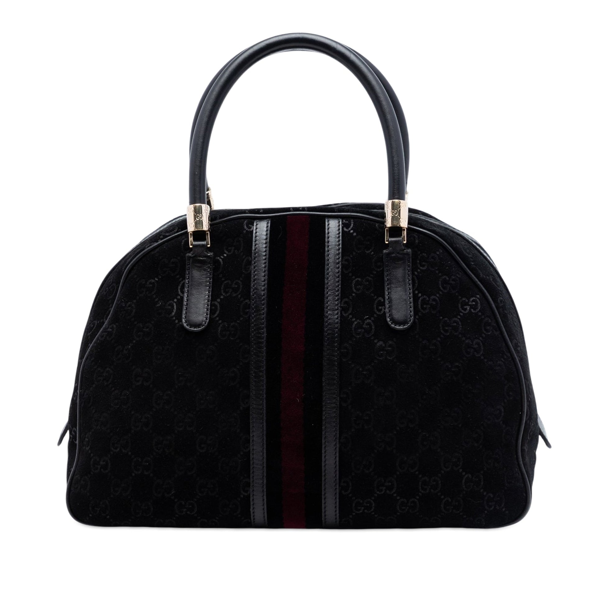 Gucci GG Suede Web Dome Handbag