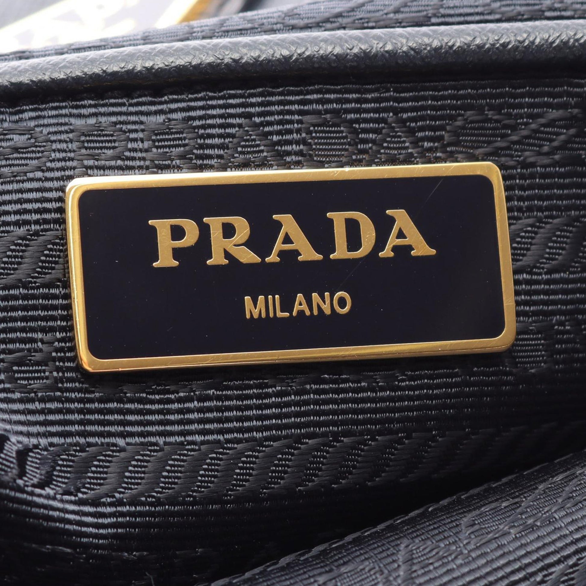 Prada Saffiano Trimmed Tessuto Satchel