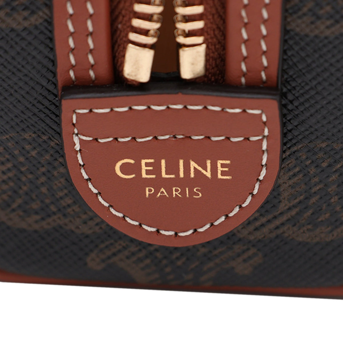 Celine Mini Triomphe Coated Canvas Boston Bag