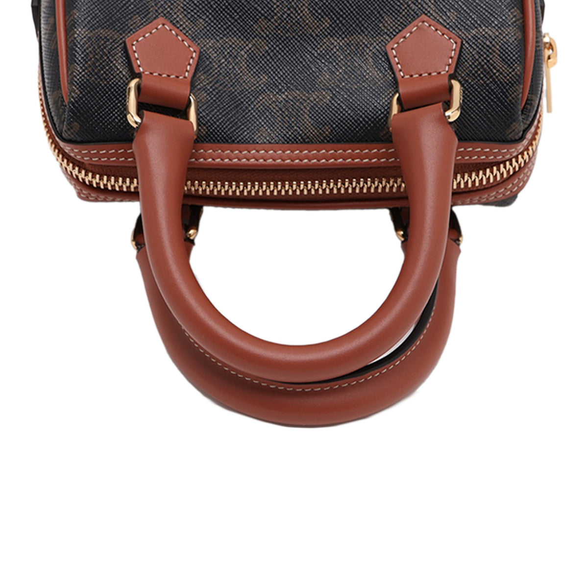 Celine Mini Triomphe Coated Canvas Boston Bag
