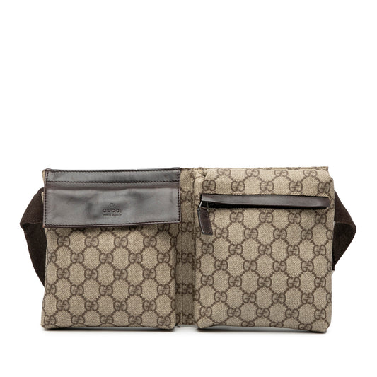 Gucci GG Supreme Double Pocket Belt Bag