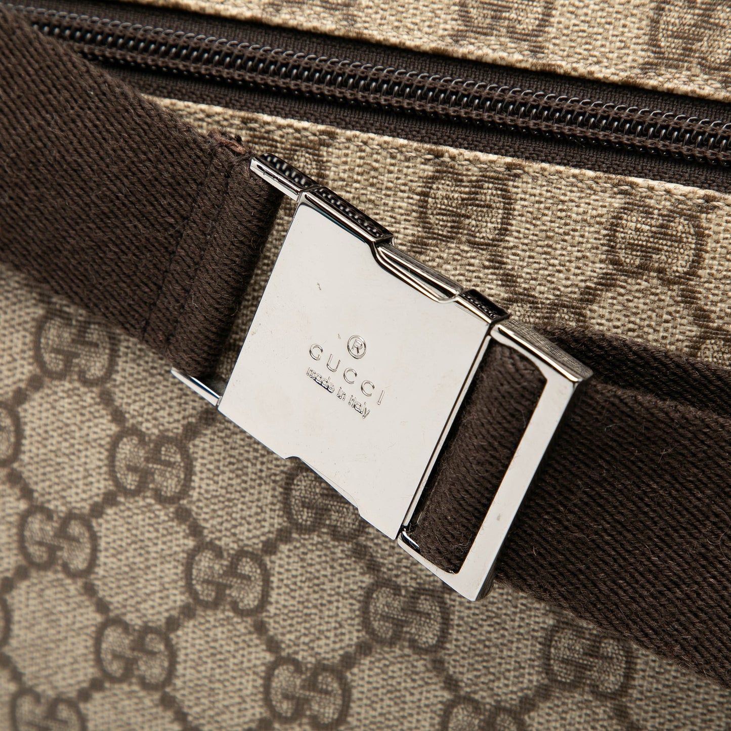 Gucci GG Supreme Double Pocket Belt Bag