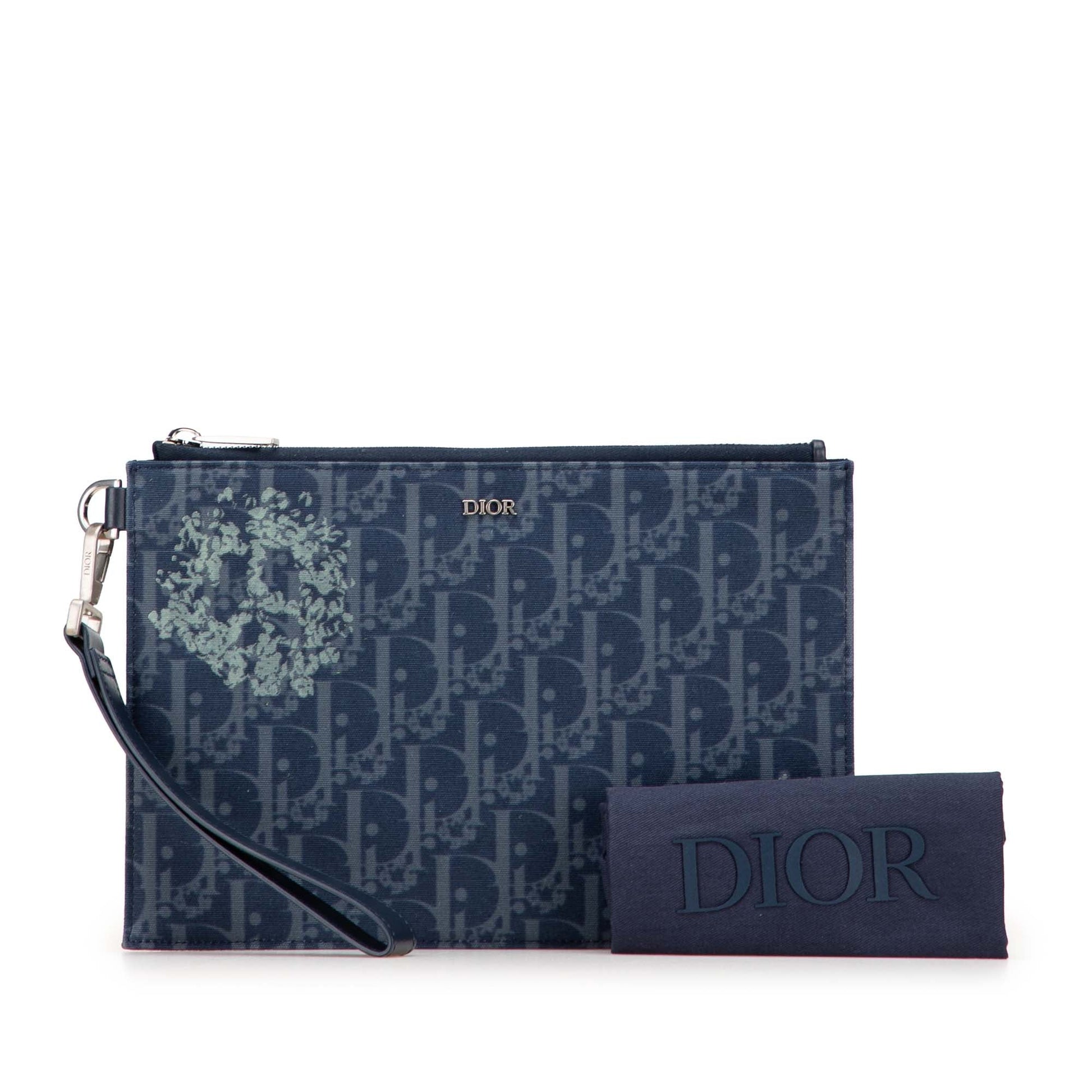 Dior Oblique Denim Tears A5 Flat Pouch