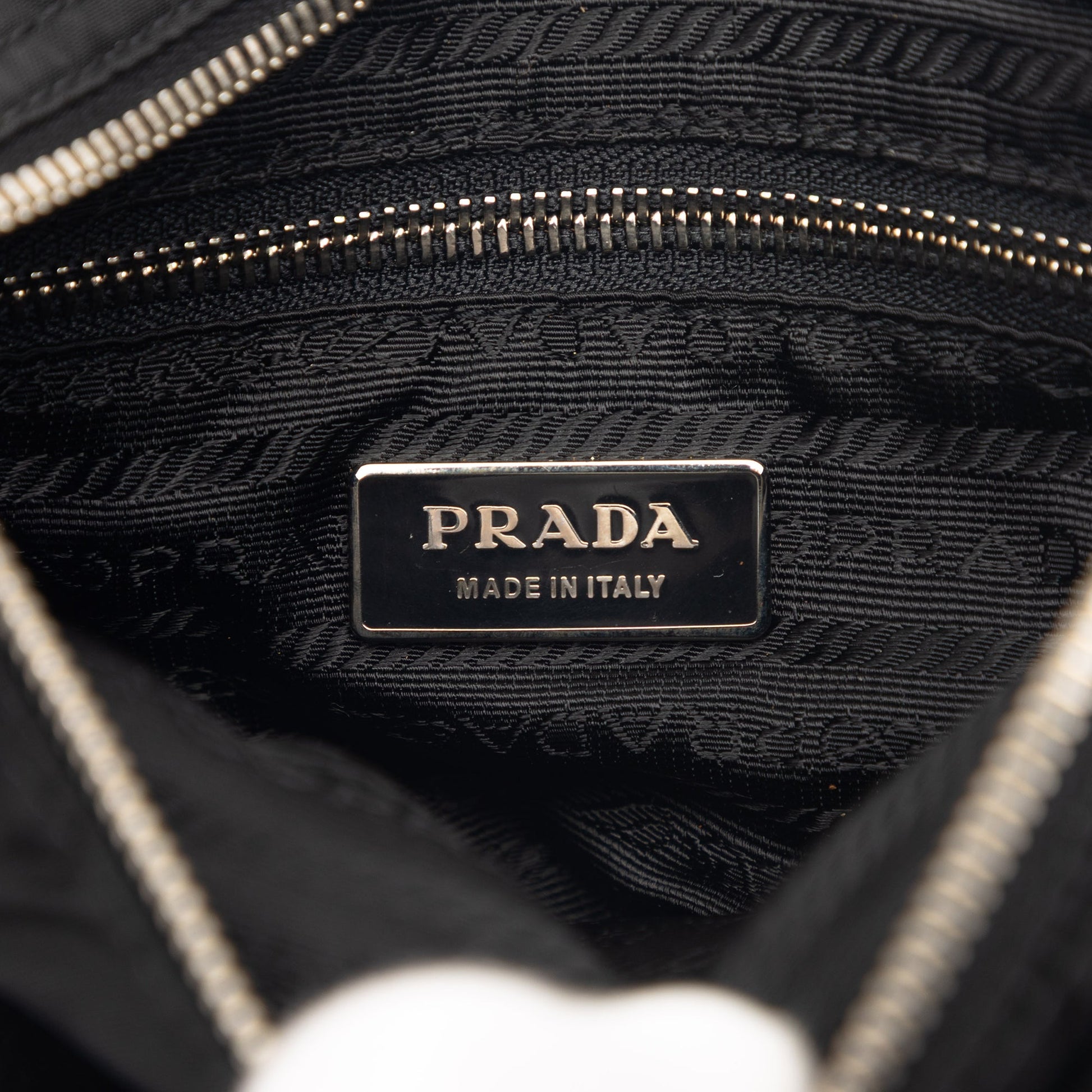 Prada Saffiano Trimmed Tessuto Shoulder Bag