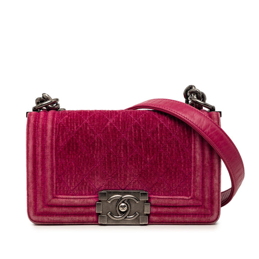 Chanel Small Quilted Velvet Boy Flap