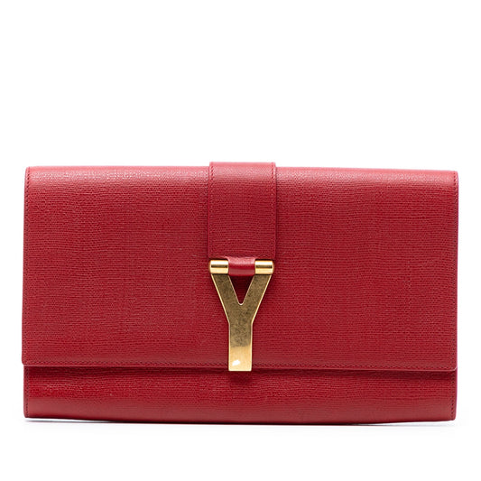 Saint Laurent Textured Leather Chyc Ligne Clutch