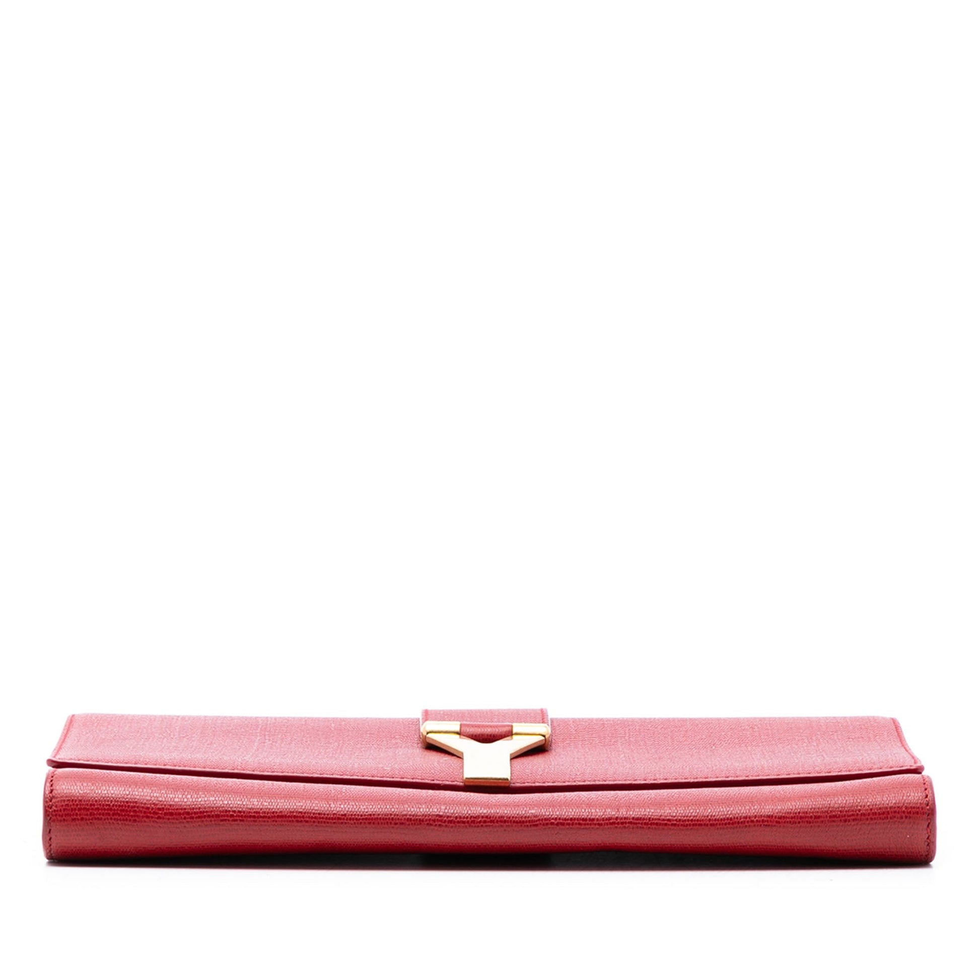 Saint Laurent Textured Leather Chyc Ligne Clutch