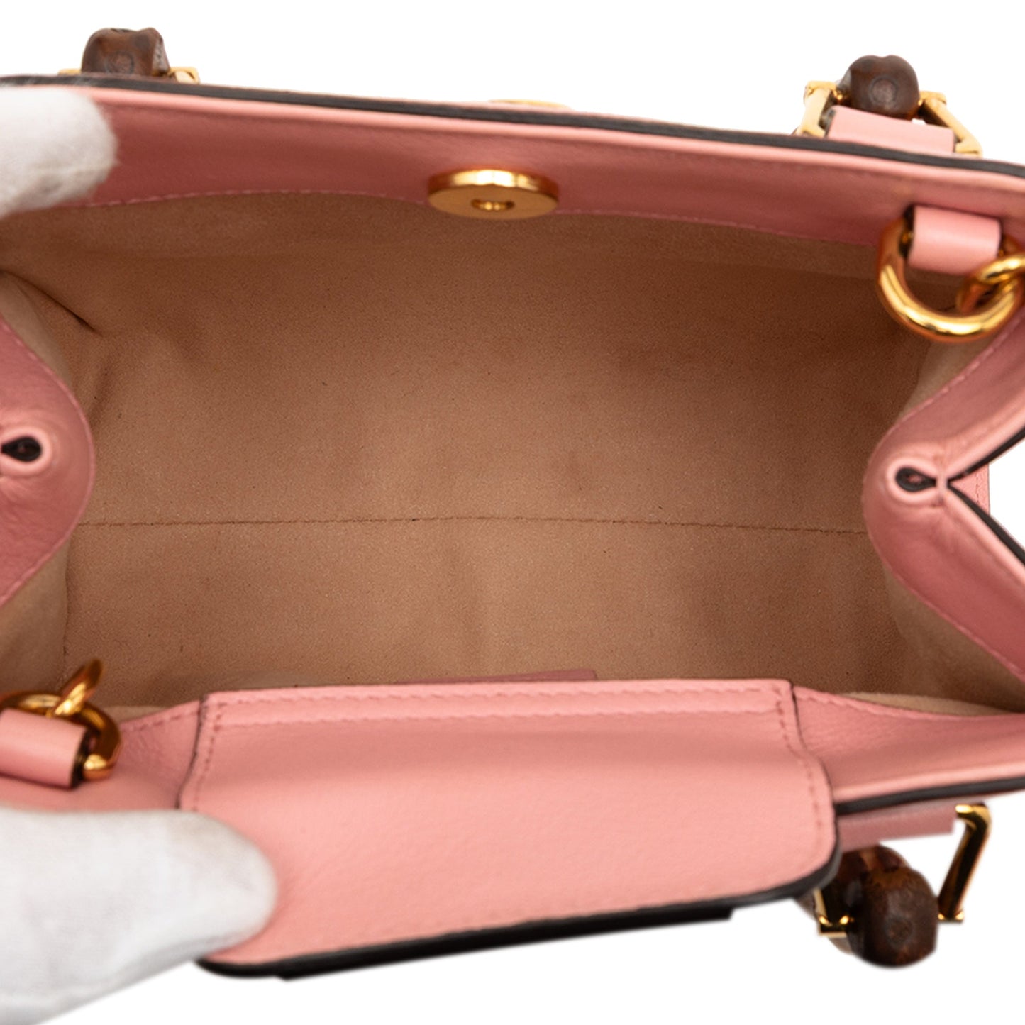 Gucci Mini Calfskin Bamboo Diana Satchel