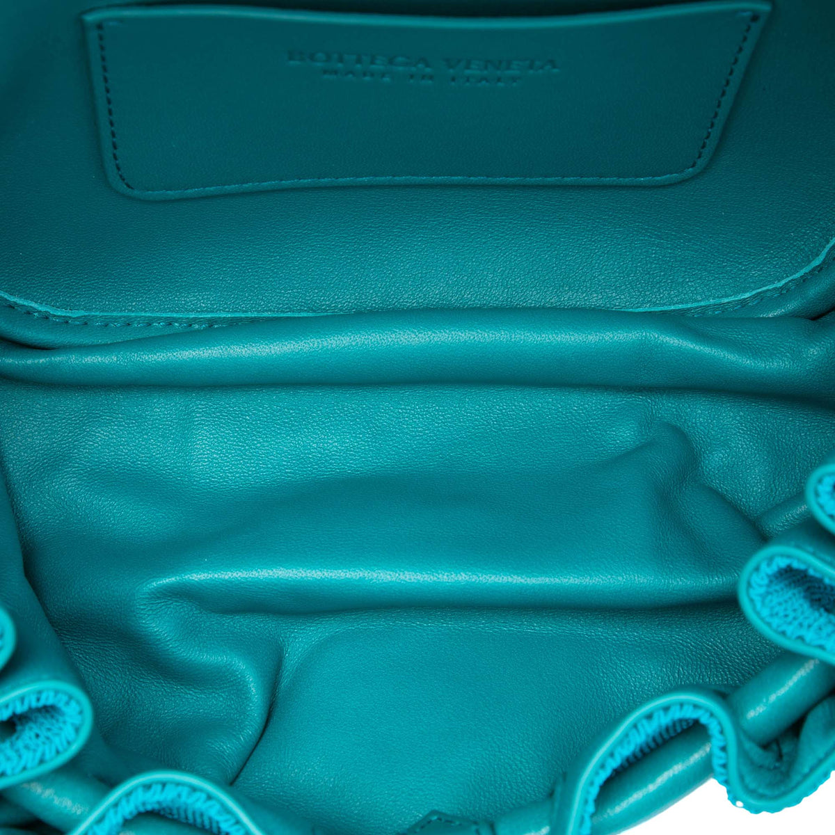 Bottega Veneta Small Beaded Crochet Knit and Leather Beak Crossbody — Blue