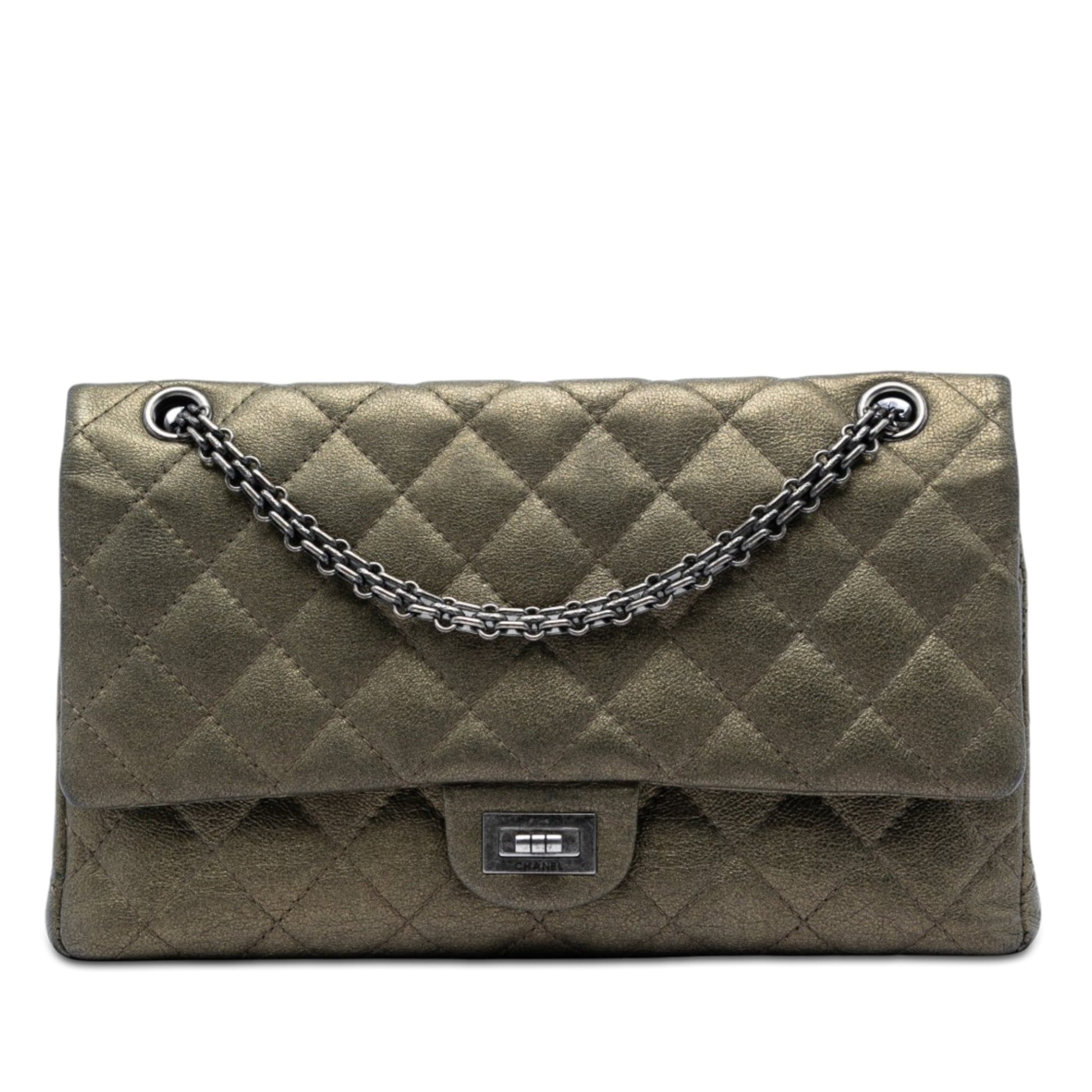 Chanel Quilted Metallic Aged Calfskin Reissue 2.55 Double Flap 226