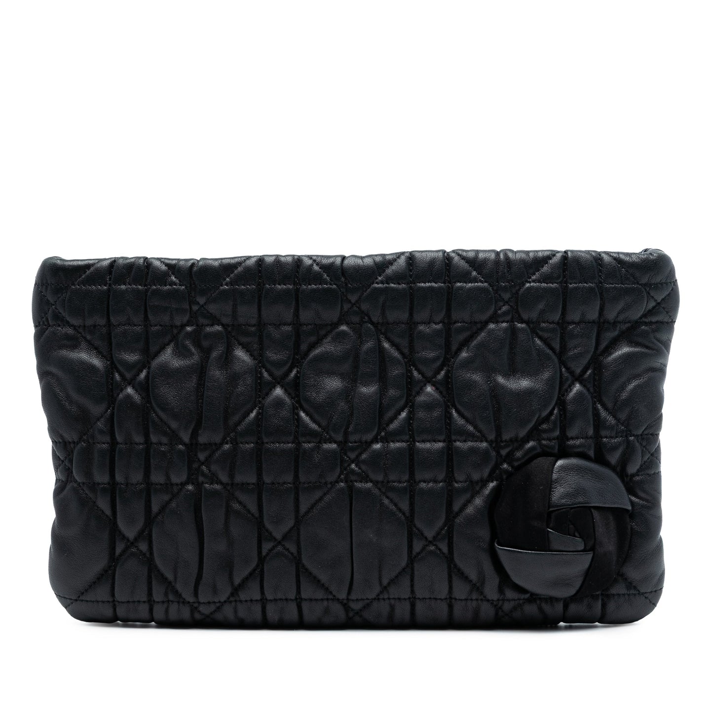 Dior Calfskin Cannage Rose Clutch