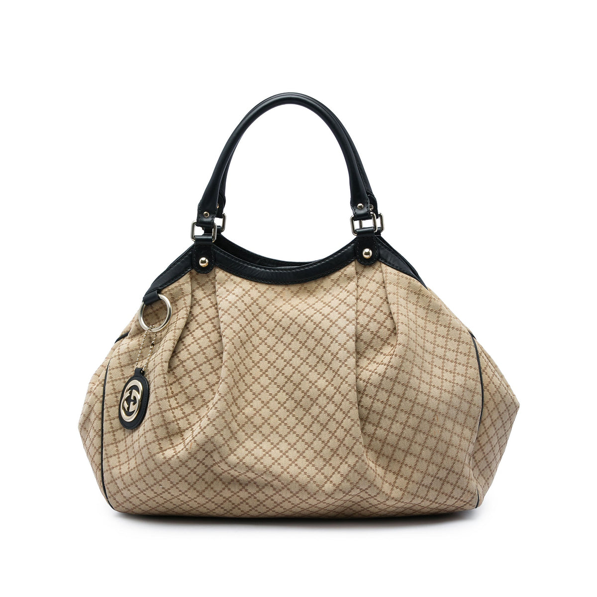 Gucci Large Diamante Canvas Sukey Tote — Beige