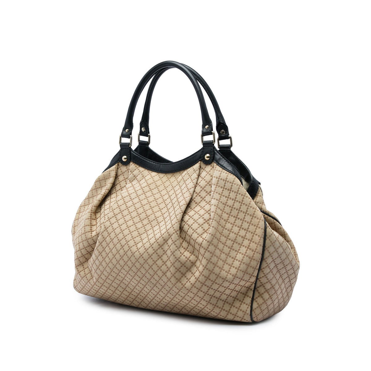 Gucci Large Diamante Canvas Sukey Tote — Beige