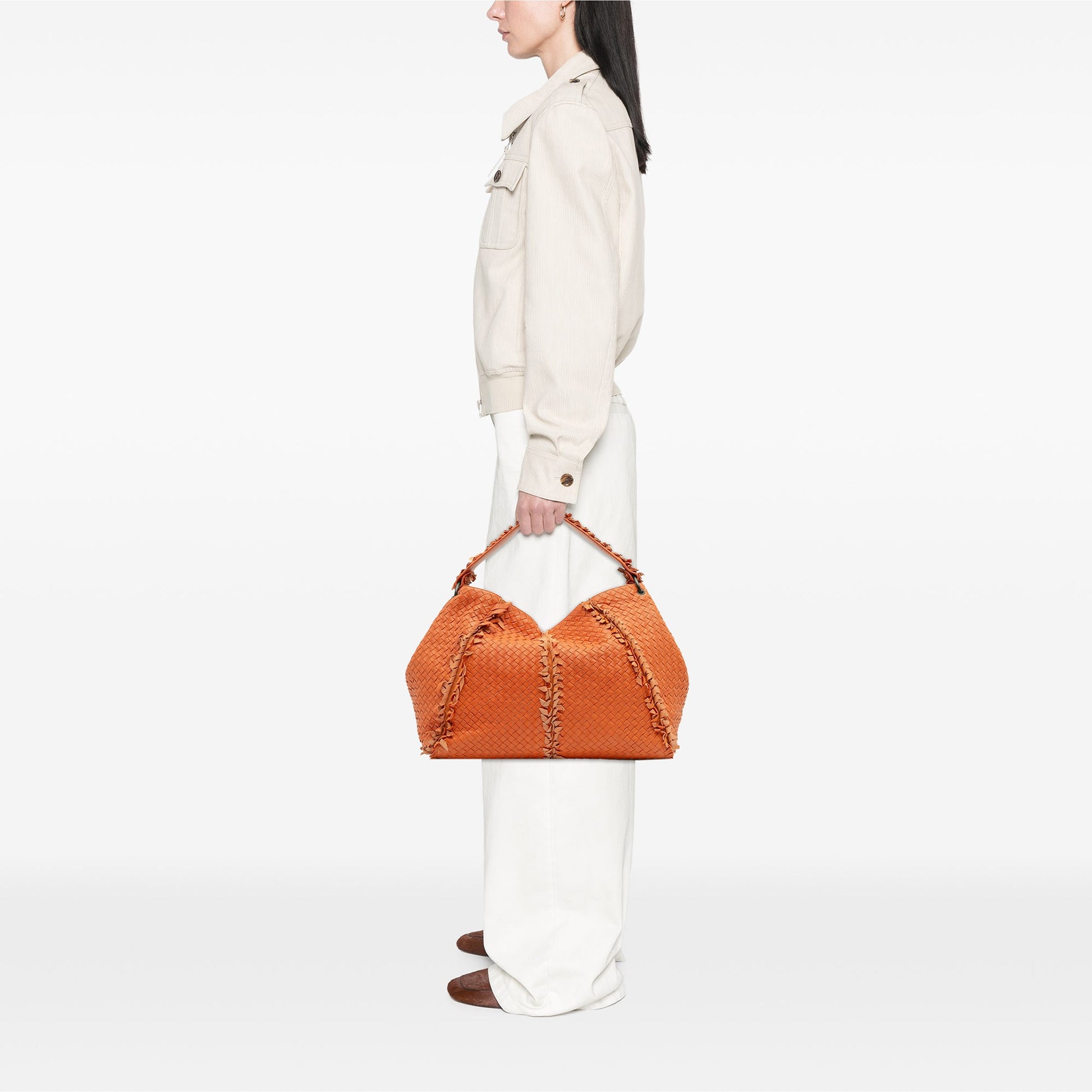 Bottega Veneta Large Nappa Intrecciato Franges Hobo
