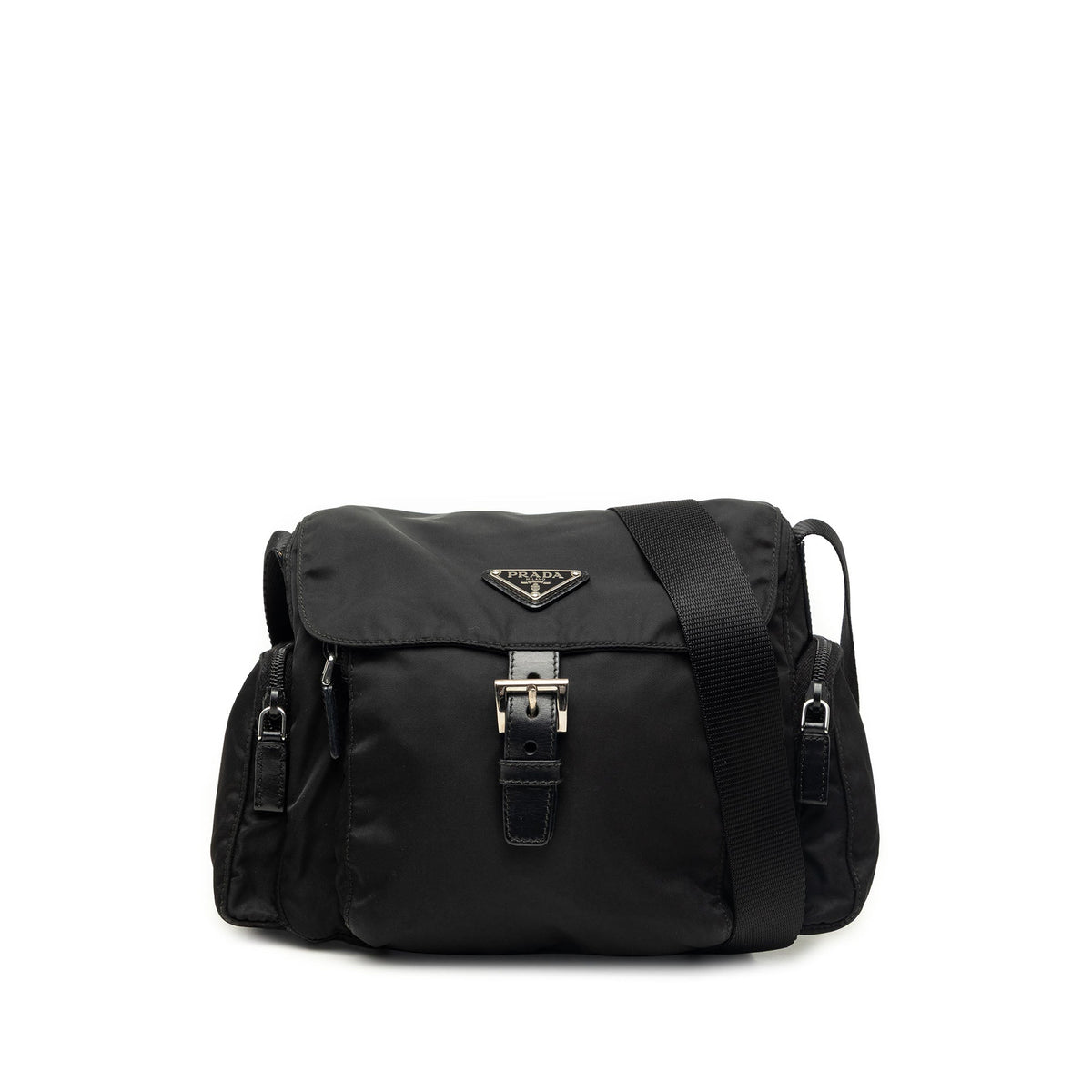 Prada Tessuto Buckle Messenger Bag