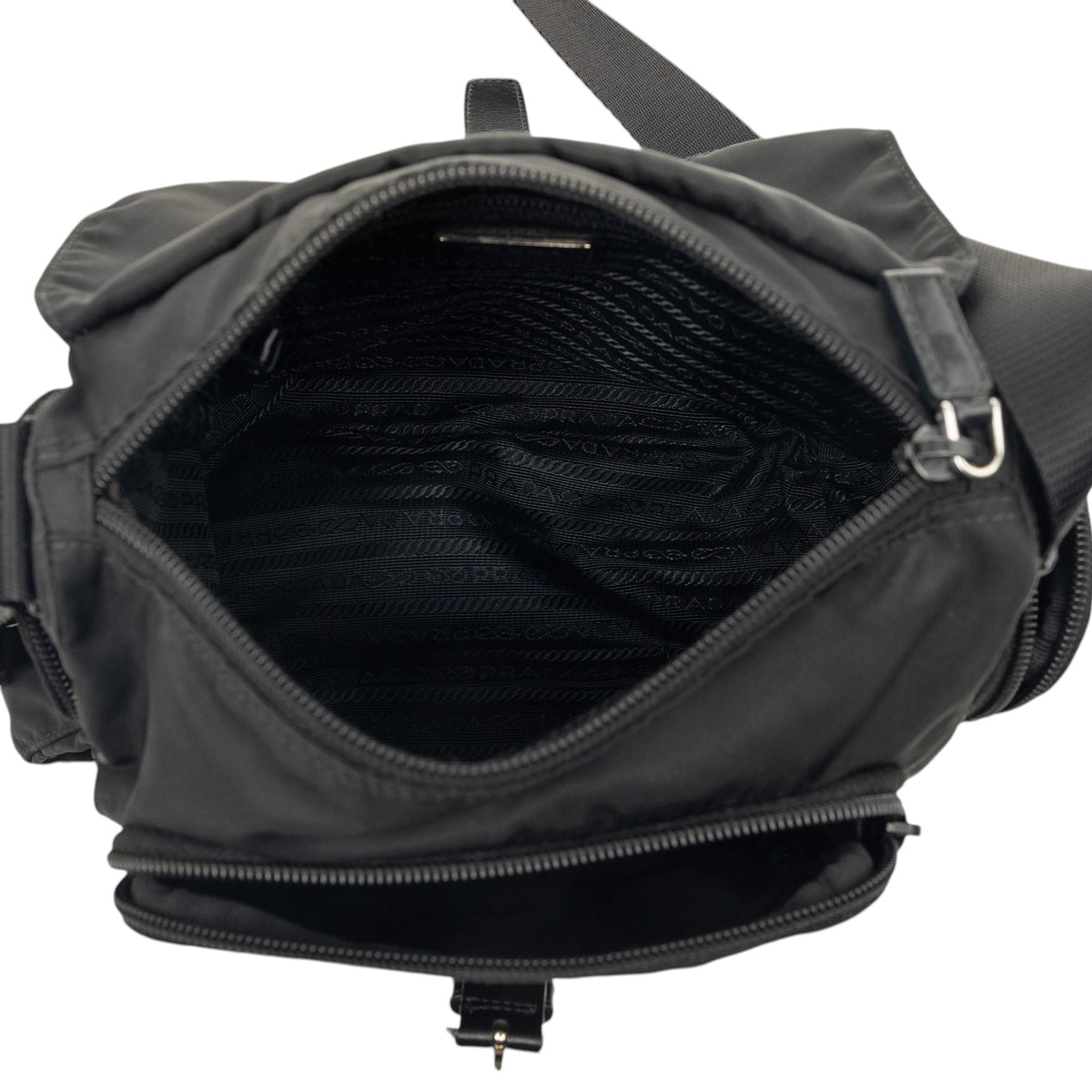 Prada Tessuto Buckle Messenger Bag