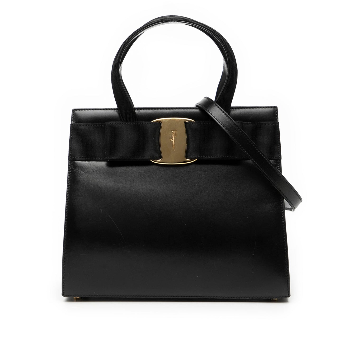 Ferragamo Leather Vara Bow Satchel