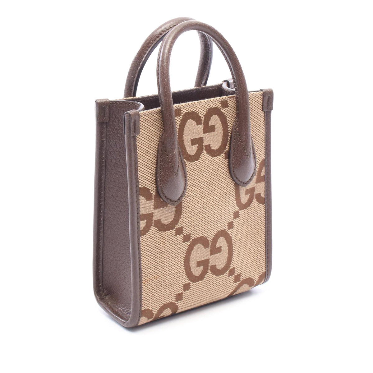 Gucci Mini Jumbo GG Canvas Web Satchel — Beige