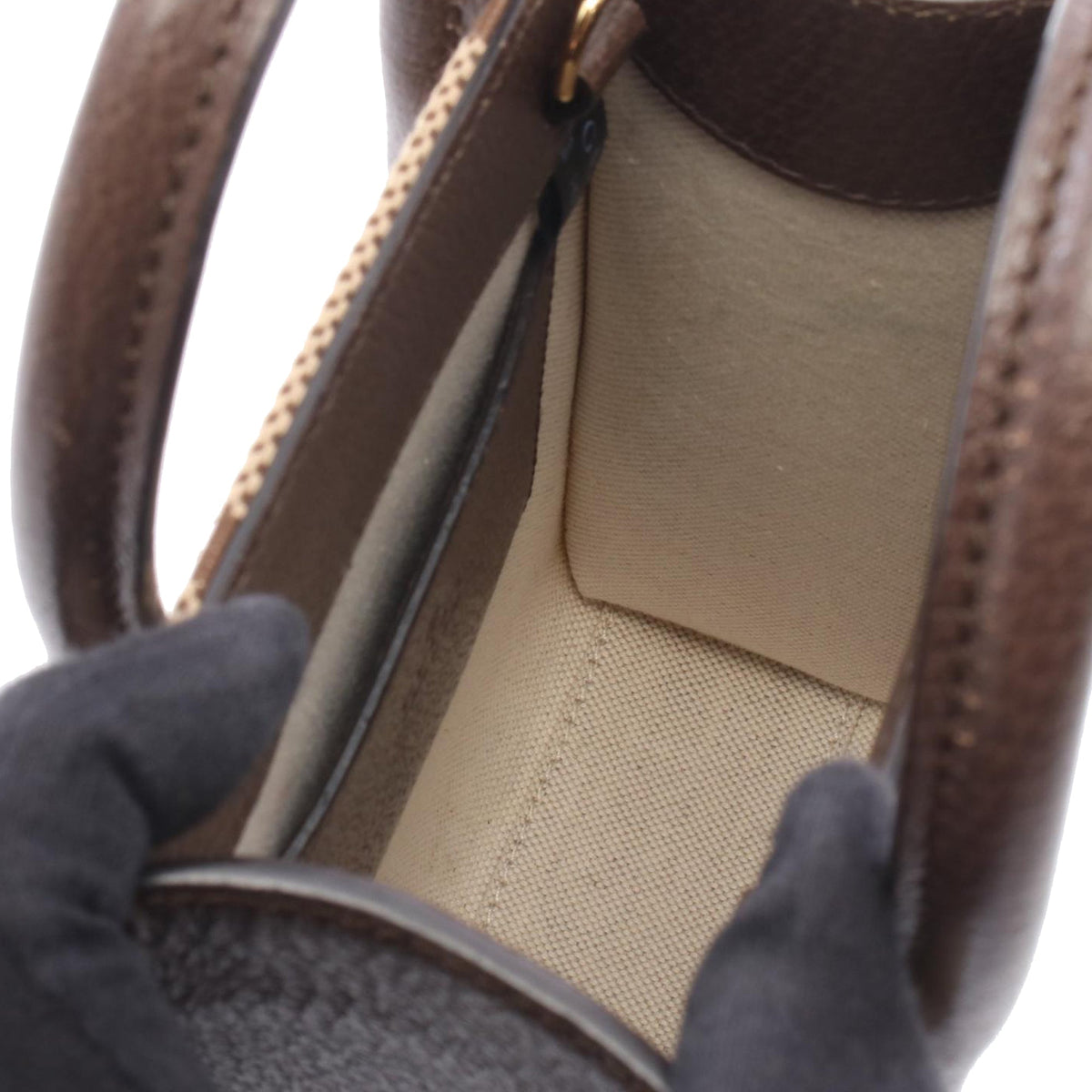 Gucci Mini Jumbo GG Canvas Web Satchel — Beige