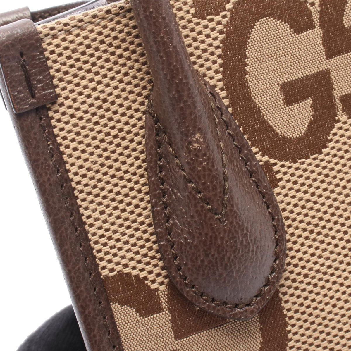 Gucci Mini Jumbo GG Canvas Web Satchel — Beige