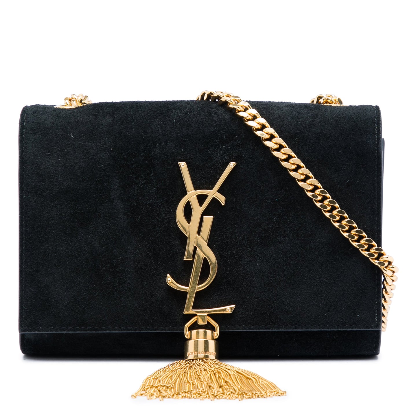 Saint Laurent Small Suede Monogram Kate Tassel Crossbody