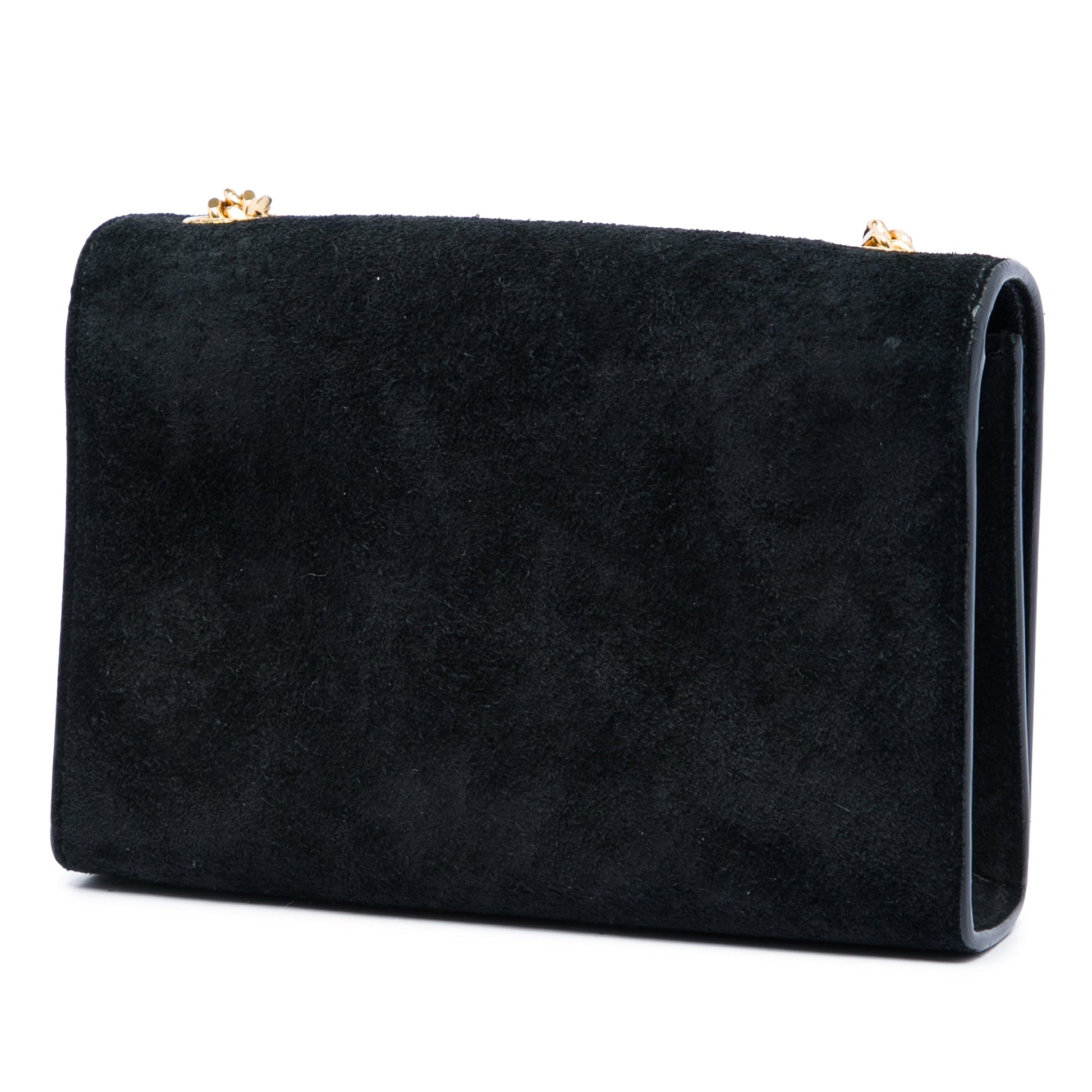 Saint Laurent Small Suede Monogram Kate Tassel Crossbody