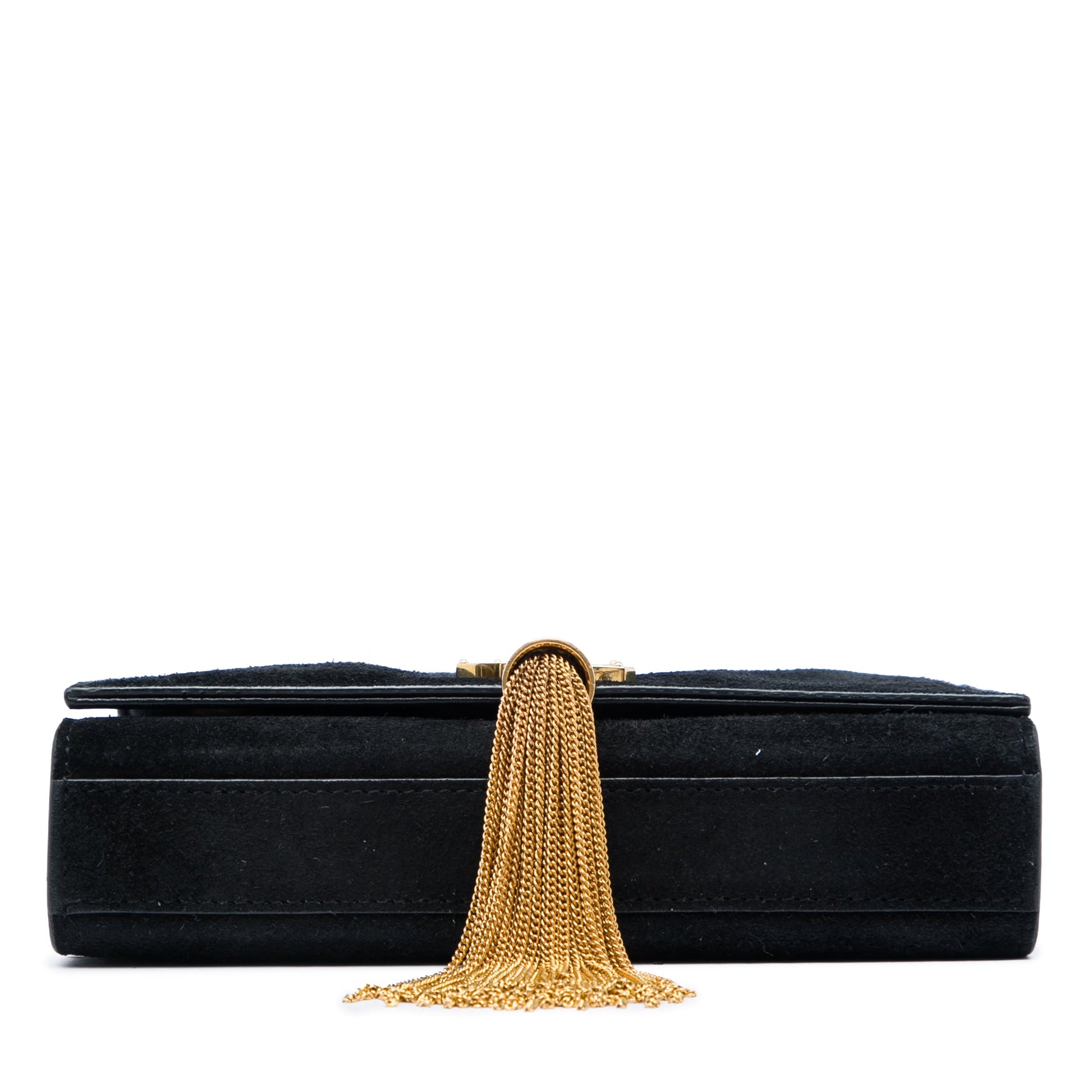 Saint Laurent Small Suede Monogram Kate Tassel Crossbody