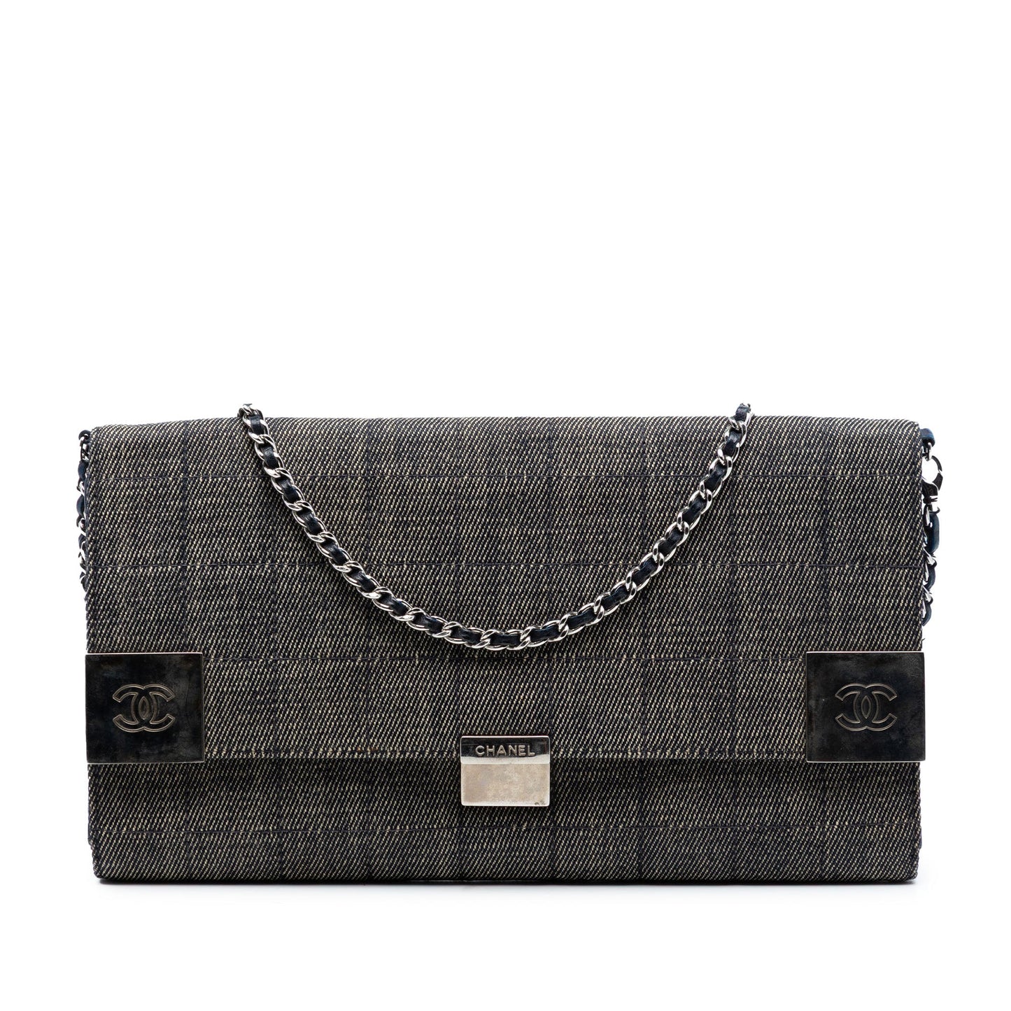 CC Choco Bar Denim Chain Flap