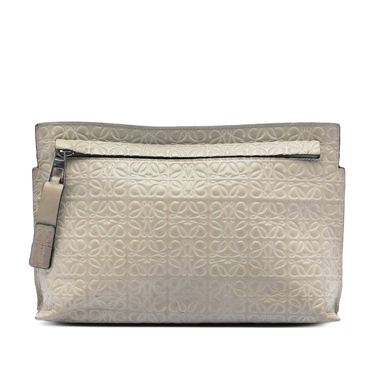 LOEWE Embossed Calfskin Anagram Repeat T Clutch