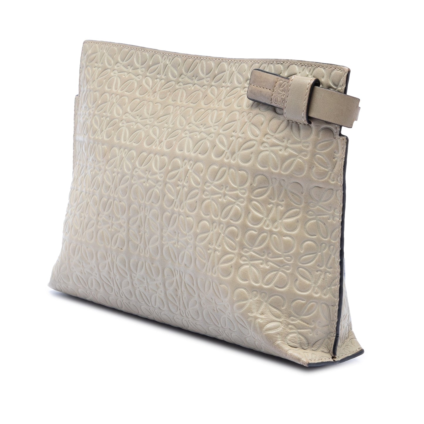 LOEWE Embossed Calfskin Anagram Repeat T Clutch