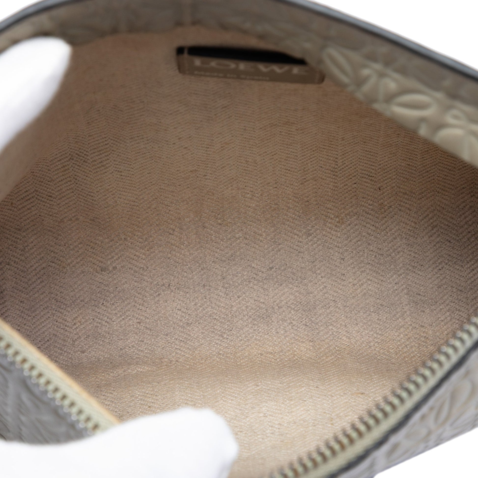LOEWE Embossed Calfskin Anagram Repeat T Clutch