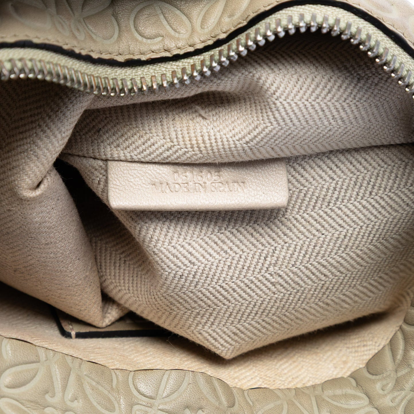 LOEWE Embossed Calfskin Anagram Repeat T Clutch