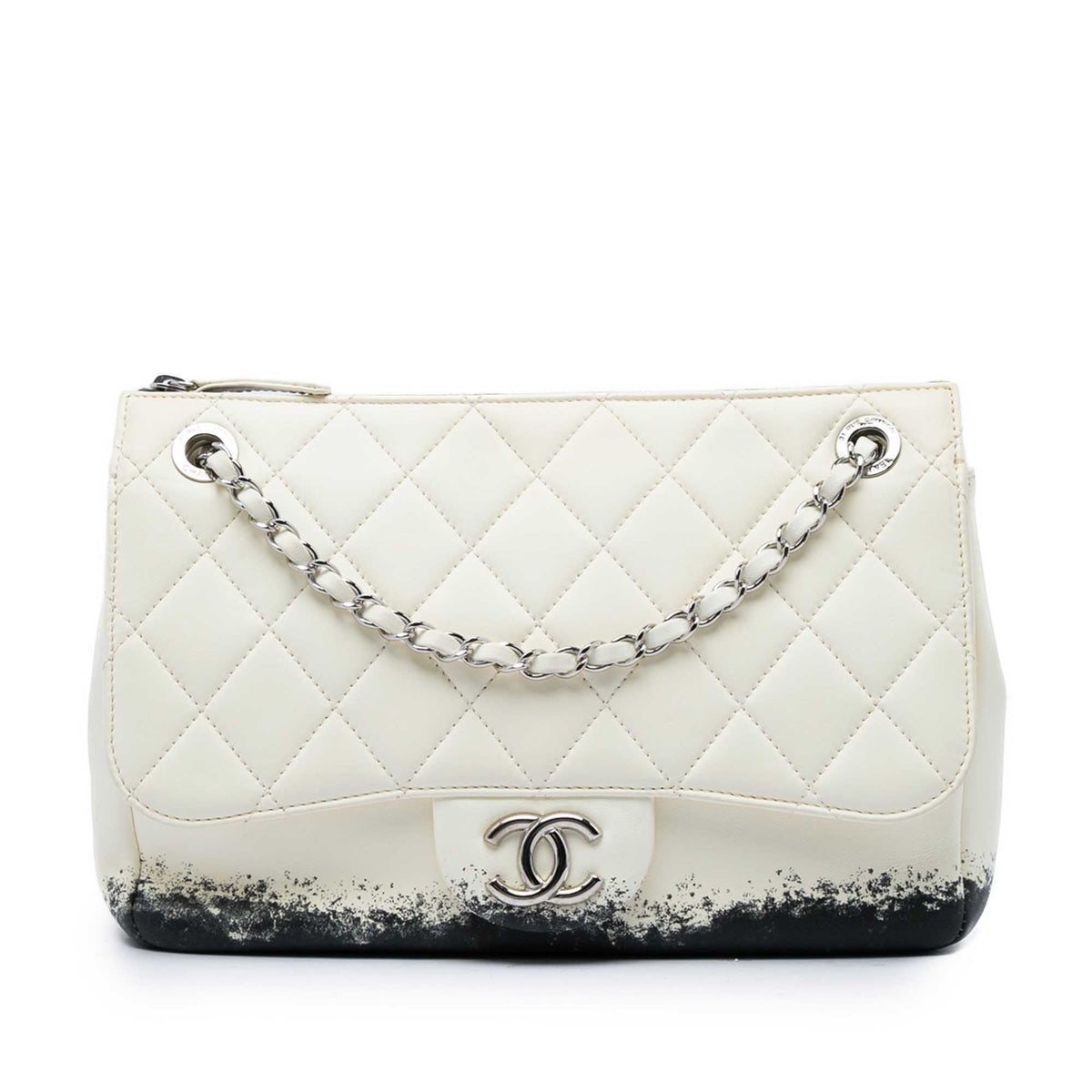 Chanel Large Quilted Lambskin Blizzard Zip Top Flap