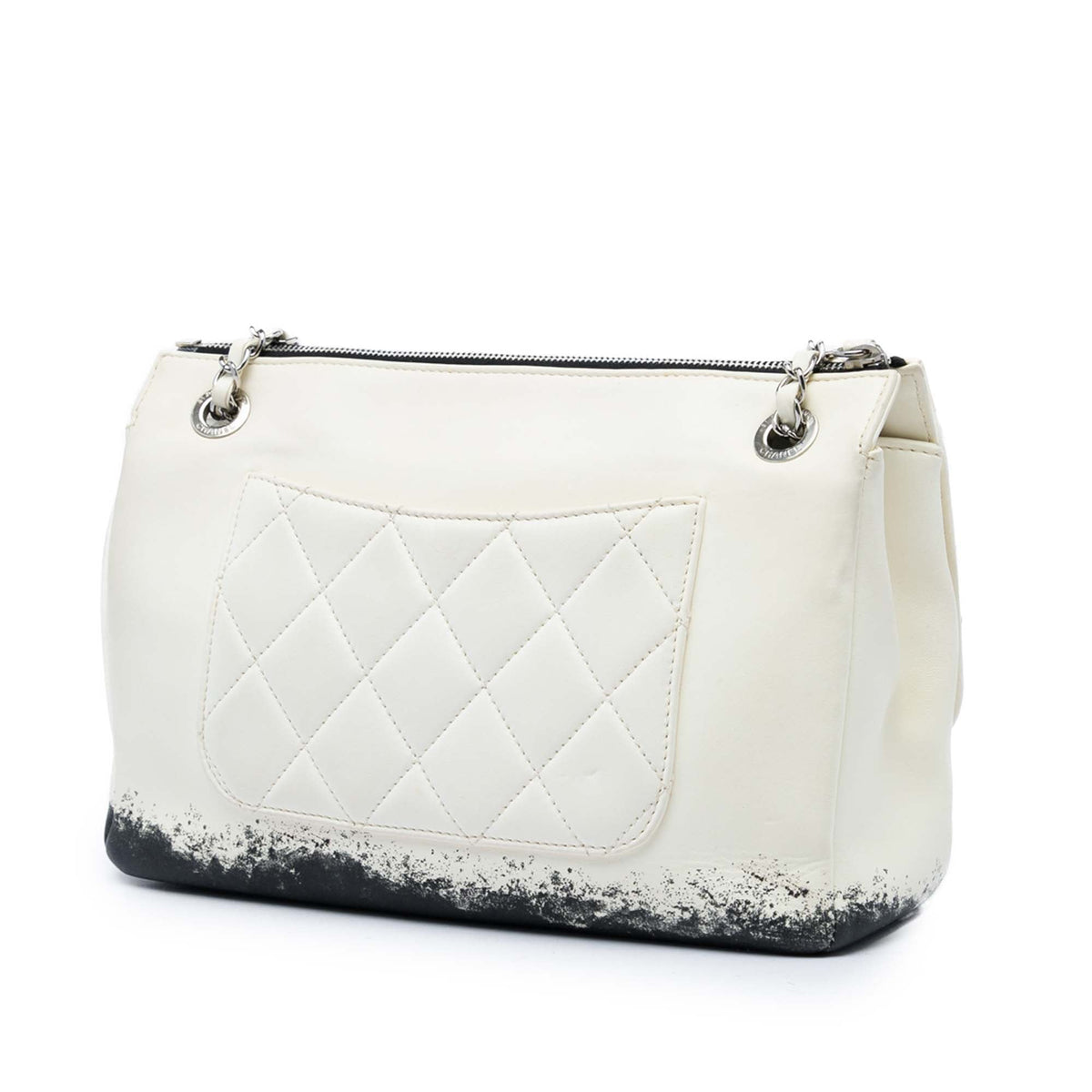 Chanel Large Quilted Lambskin Blizzard Zip Top Flap