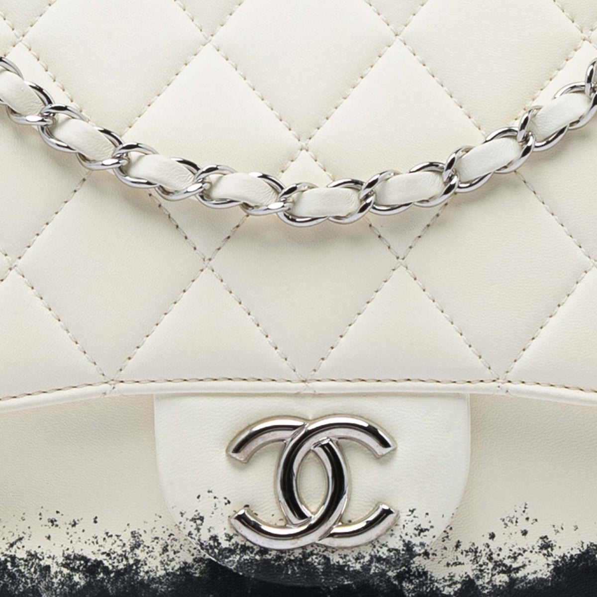 Chanel Large Quilted Lambskin Blizzard Zip Top Flap