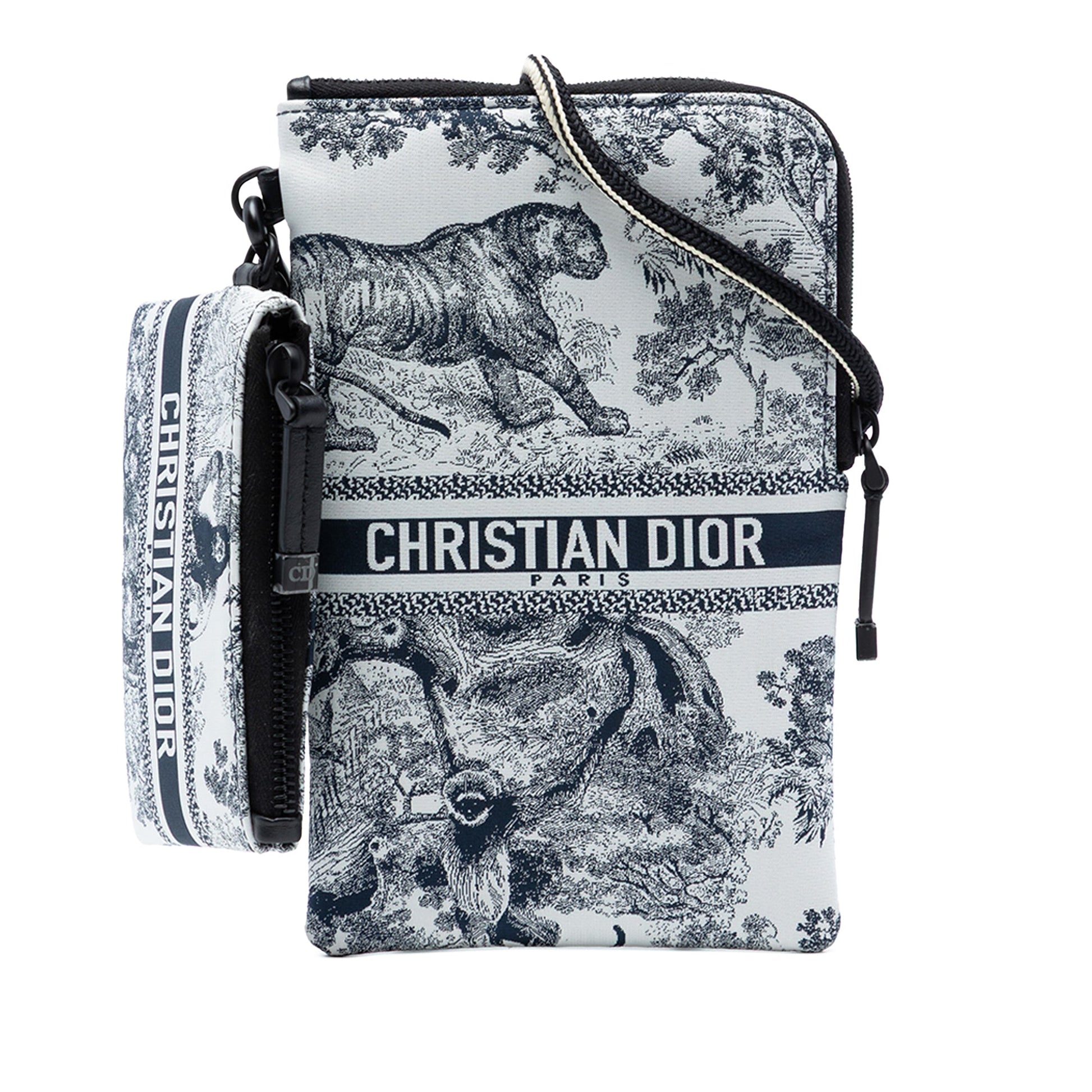 Dior Technical Fabric Embroidered Toile De Jouy DiorTravel Multifunction Pouch