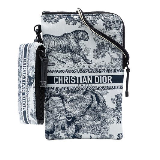 Dior Technical Fabric Embroidered Toile De Jouy DiorTravel Multifunction Pouch