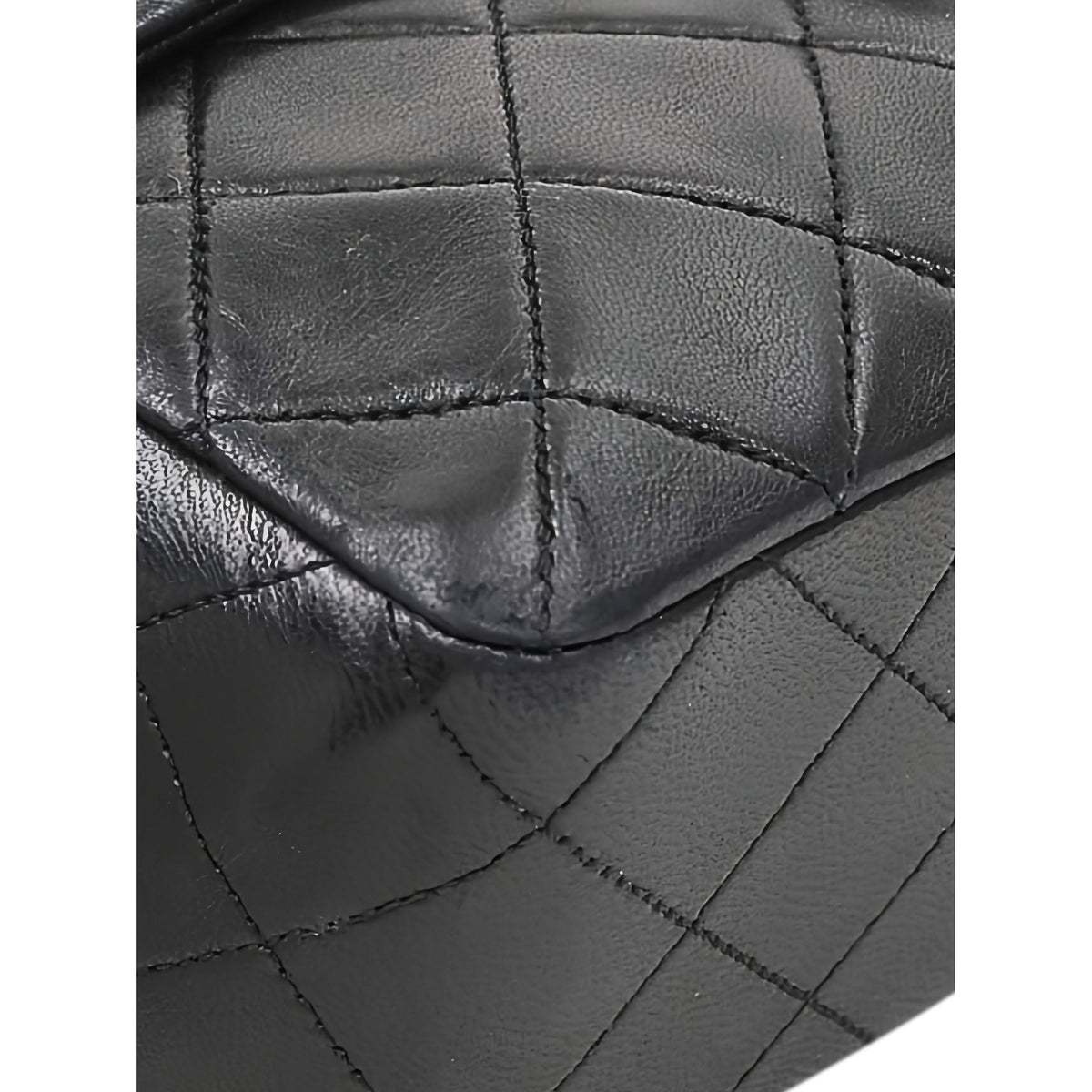 Chanel Small Square Quilted Lambskin Flap — Black