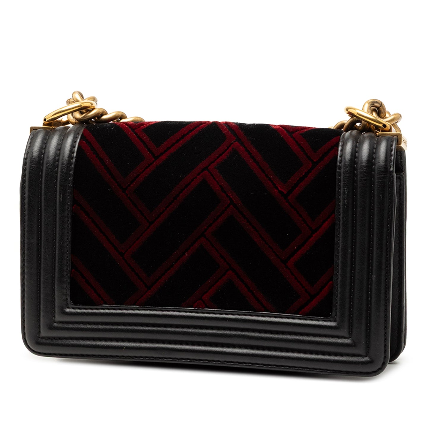 Chanel Small Velvet and Calfskin Boy Flap