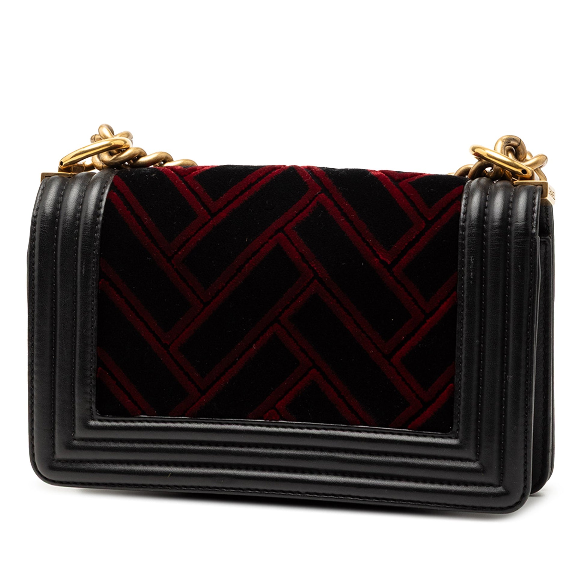 Chanel Small Velvet and Calfskin Boy Flap