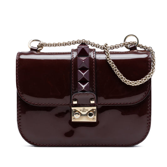 Valentino Small Patent Rockstud Glam Lock Crossbody