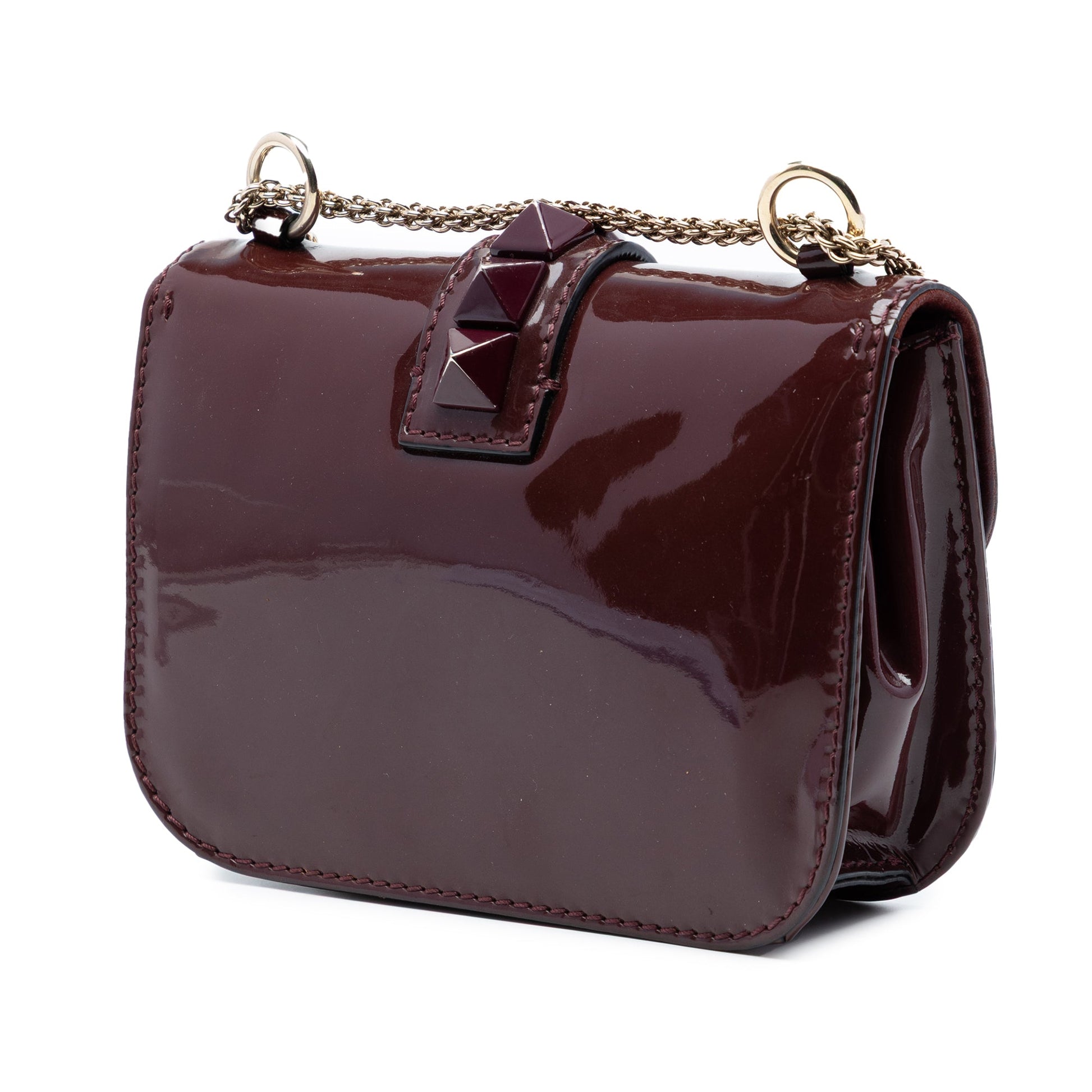 Valentino Small Patent Rockstud Glam Lock Crossbody