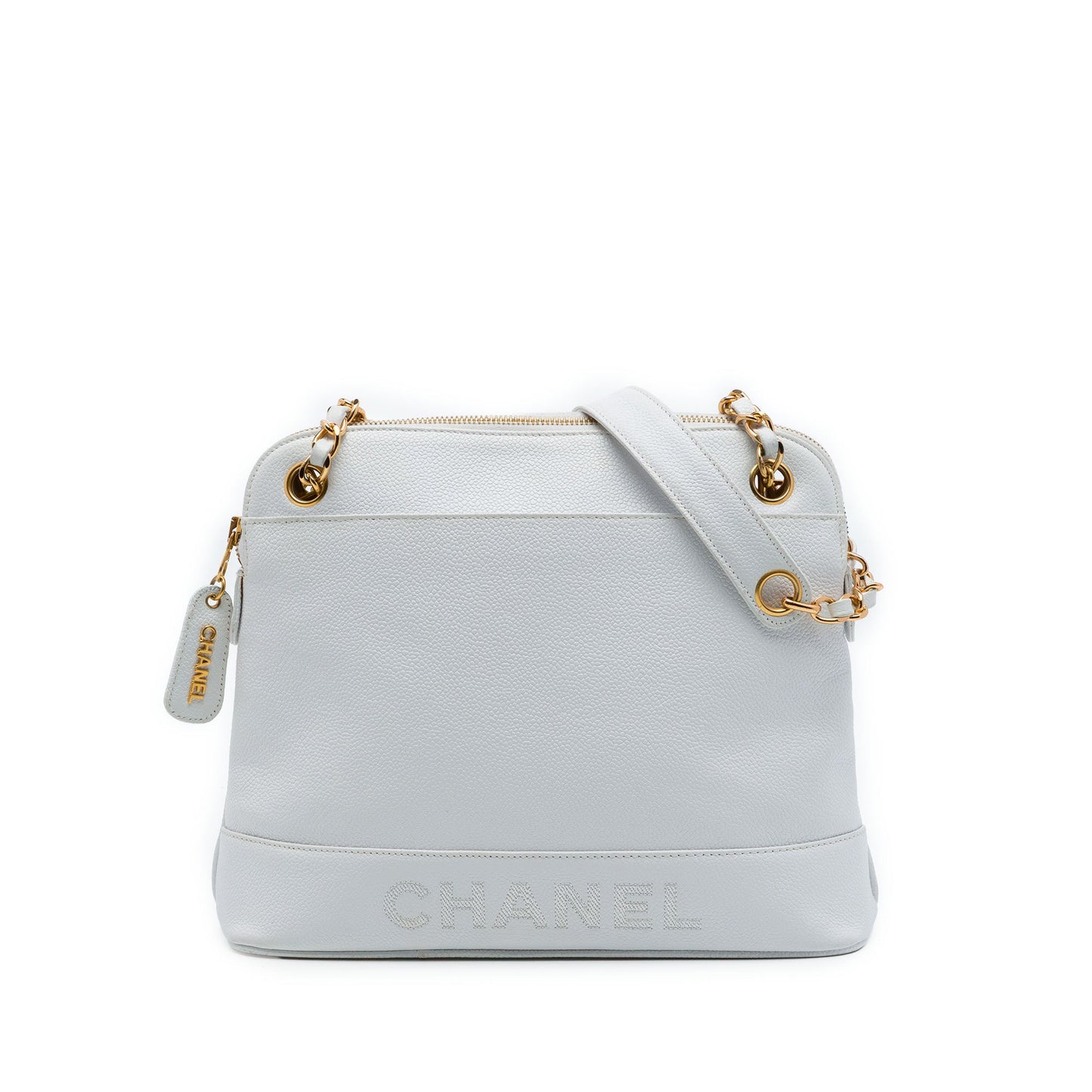 Chanel Caviar Logo Chain Shoulder Bag