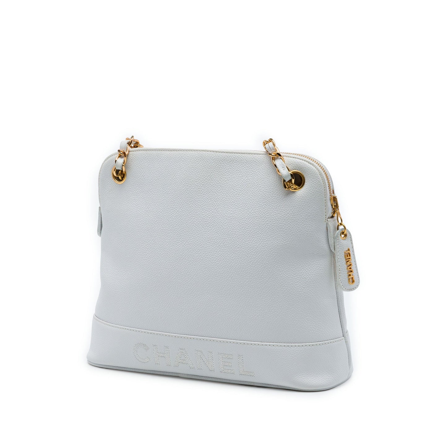Chanel Caviar Logo Chain Shoulder Bag