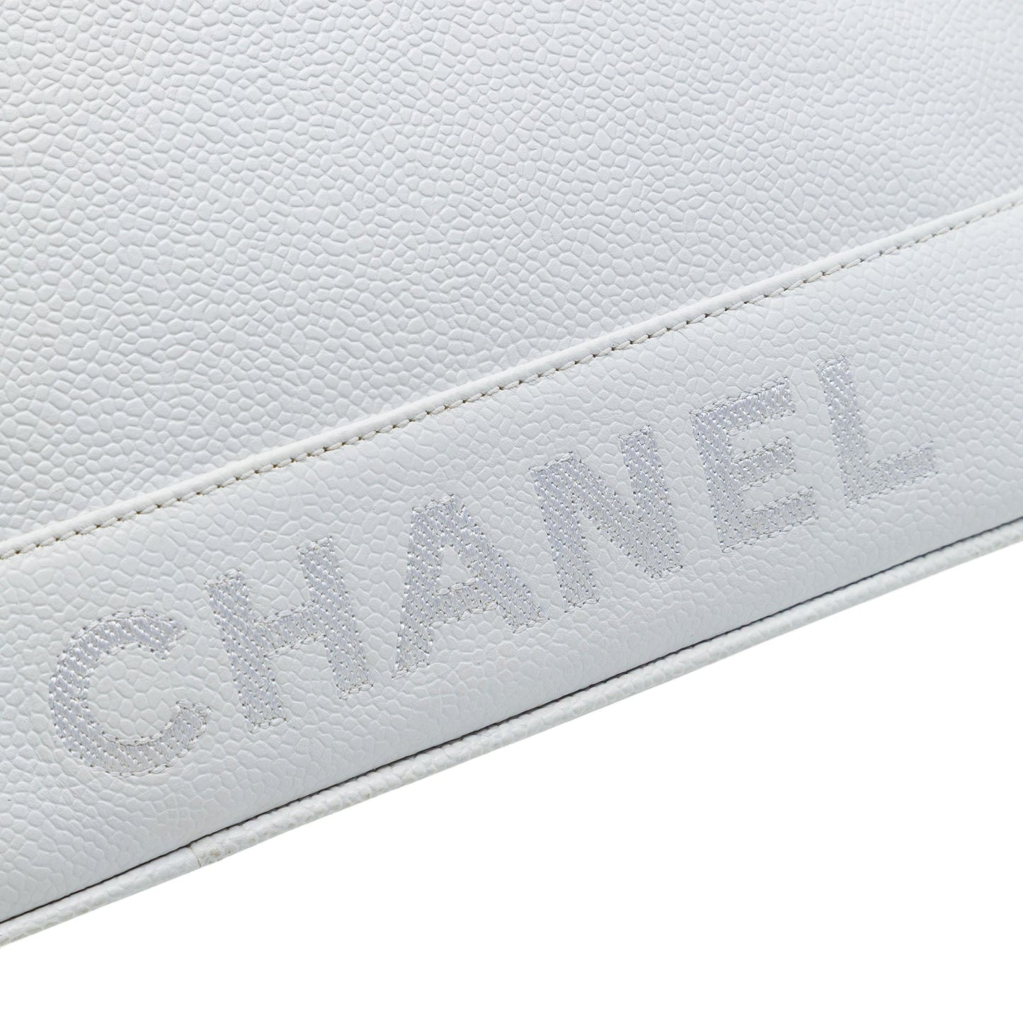 Chanel Caviar Logo Chain Shoulder Bag