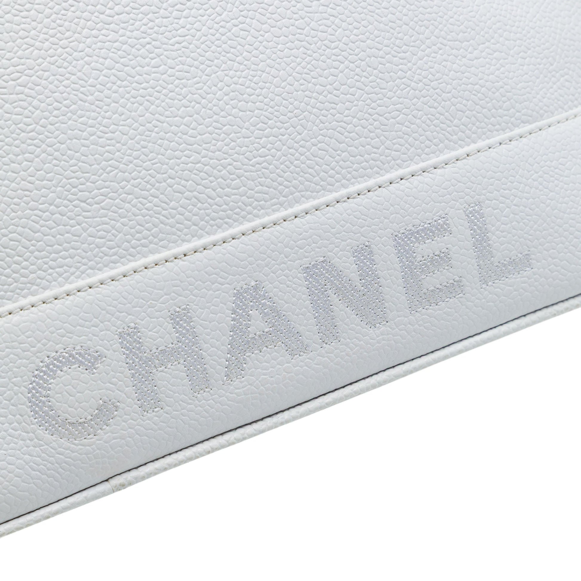 Chanel Caviar Logo Chain Shoulder Bag