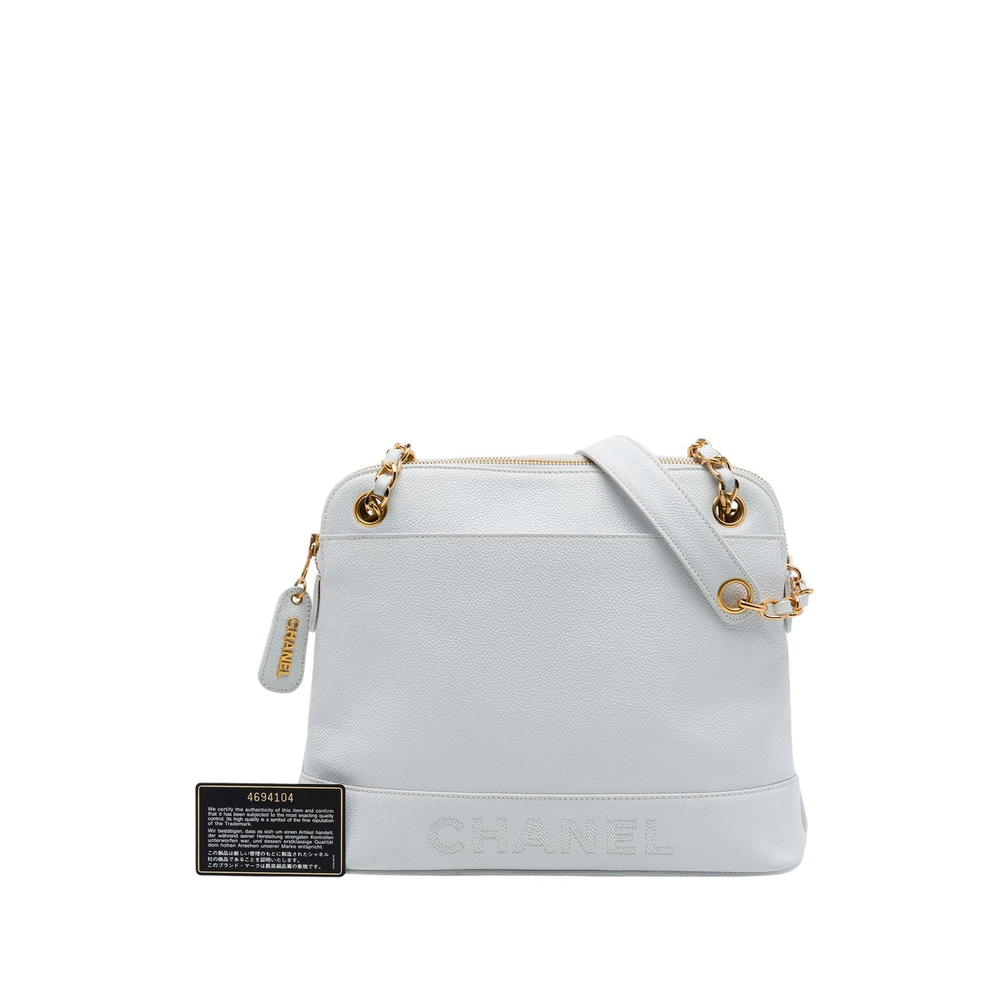 Chanel Caviar Logo Chain Shoulder Bag